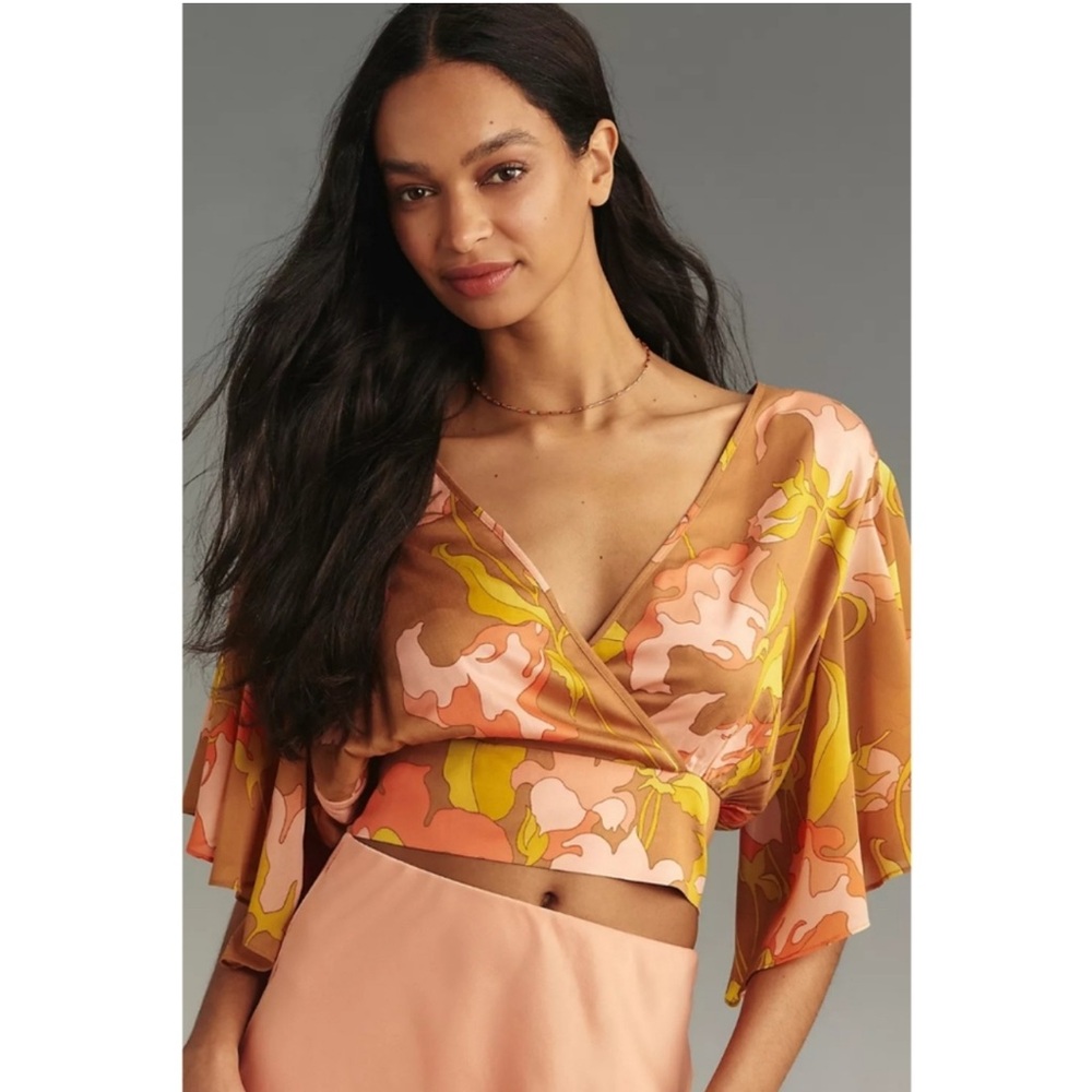 Anthropologie Tiny Olympia Faux-Wrap Top XS